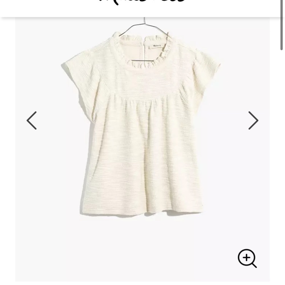Madewell ruffle top NWOT